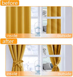 Blackout Curtains for Bedroom, Mustard Yellow 38 x 72 Inch 2 Panels | Light - Image 4