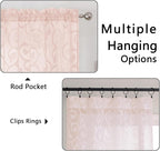 Furman Blush Sheer Curtains, 72 inches Long 2 Panels Set, Light Filtering Top - Image 4