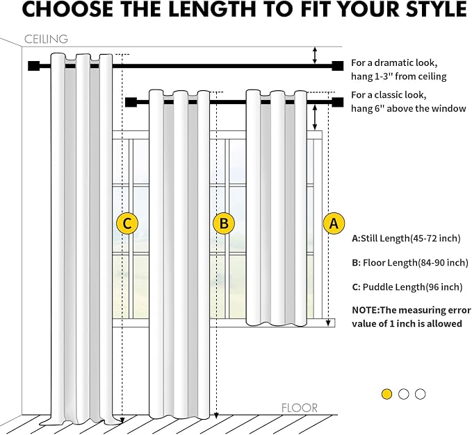 MIULEE Blackout Curtains for Bedroom 2 Panels 50 x 84 Inch Long Pure White | - Image 7
