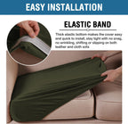 H.VERSAILTEX Velvet Stretch Couch Cushion Cover Plush Cushion Slipcover for Chair Loveseat Sofa Cushion Furniture Protector Seat Cushion Sofa Cover (3 Piece XL Sofa Cushion Covers, Olive)