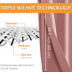 Blackout Curtains for Bedroom 2 Panels 52 x 54 Inch Long Dusty Rose | Thermal - Image 3
