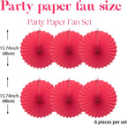 Red Birthday Decorations,DIY Red Paper Fans Hanging Decoration ,Party Supplies Party Fans 16in, Wedding Graduation Events Accessories 30 Color DIY Set （Red）