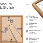 Homeforia 8.5x11 Diploma Frame Wood, High End Natural Oak 8.5x11 Certificate Frames, 11x8.5 Document Frames for Wall or Tabletop, 8.5 by 11 Award Light Wooden Frame, Tempered Glass, Wall Kit, Set of 1