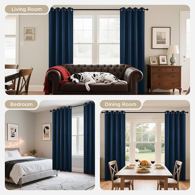 Joydeco Blackout Curtains 72 Inch Length 2 Panels Set, Thermal Insulated Long - Image 8