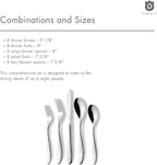 Hammered Silverware Set | Premium 18/10 Stainless Steel Flatware Service for 8 | Heavy-Duty & Dishwasher Safe | Built to Last (40-Piece, Marettimo Hammered)