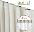 Short Linen Blackout Curtains 48 Inch Length 2 Panels, 34 x 48 Inch | Stone - Image 6