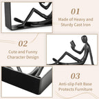 Sziqiqi Book Ends for Shelves Decorative: Heavy Duty Bookends for Books Cast Iron Cute Bookends Decorative Bookends for Shelves Office Desk Bookcase Bookshelf - Gift for Boys Girls Men Women Nerdy