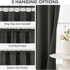 MIULEE 4-Panel 36 Inch Blackout Kitchen Tier Curtains Over Sink Dark Grey | - Image 2