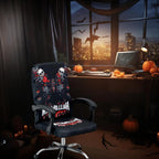 Halloween Office Chair CoversHorror Bloody Handprints Footprints on White Horror Theme Print Stretchable Slipcover for Modern Simplism Style High Back Boss Chair(No Chair) (Halloween08, L)…