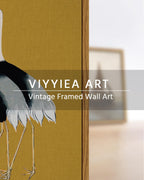 VIYYIEA Framed Wall Art Decor for Living Room Seven Cranes Art Wall Decorations Canvas Prints Vintage Painting Pictures Rustic Bathroom Decor Farmhouse Artwork for Bedroom Kitchen Office - 36L x 24W
