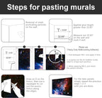 -Galaxy Universe Planet Ceiling Fabric Wallpaper Boys Girls Nursery Starry Sky Children Bedroom Bathroom Large Mural- 160"x108"（ not Peel and Stick）