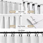 Joydeco 72 Inch 60% Blackout White Curtains 2 Panels, Elegant Semi Sheer - Image 2