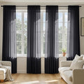 MIULEE Black Sheer Curtains 72 Inches Long 4 Panels 54 x 72 Inches | Light by MIULEE