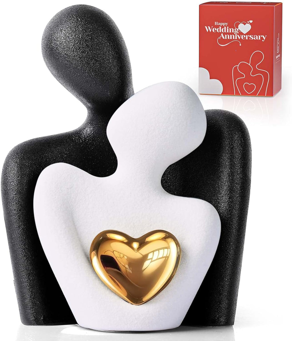 XMGZQ Mini Couple Statue Tv Stand Decor Items for Living Room Home Decor,Bedroom Decor for Couples Sculpture for Anniversary Wedding,Love Gifts for Couples 2025,Knick Knacks for Shelves