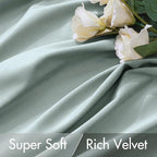 MIULEE Velvet Curtains 52x108 inches 2 Panels Misty Blue Blackout Curtains | - Image 4