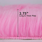duduta Hot Pink Faux Sheepskin Runner Rugs 2x6 ft, Fluffy Fur Couch Covers | - Image 2