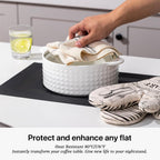 LEXMORE Placemats Set of 4 Vinyl/Plastic Woven Place Mats for Kitchen Table Indoor/Outdoor Washable Placemat Wipeable Dining Table Mats(G-Black Cube)