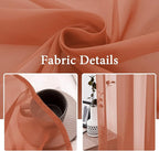 MIULEE Fall Burnt Orange Sheer Curtains 54 X 54 Inches, 2 Panels | Solid Color - Image 3
