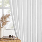 MIULEE White Linen Curtains 2 Panels Window Drapes 37x72 Inches | Curtains - Image 4