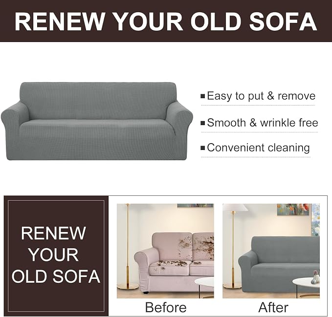 U-NICE HOME Oversized Stretch Couch Cover Slipcover, 1-Piece Sofa cover - Image 5