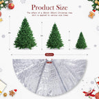 Small Christmas Tree Skirt Silver Tree Skirt 36 Inch Sequin Tree Skirt for Christmas Decoration