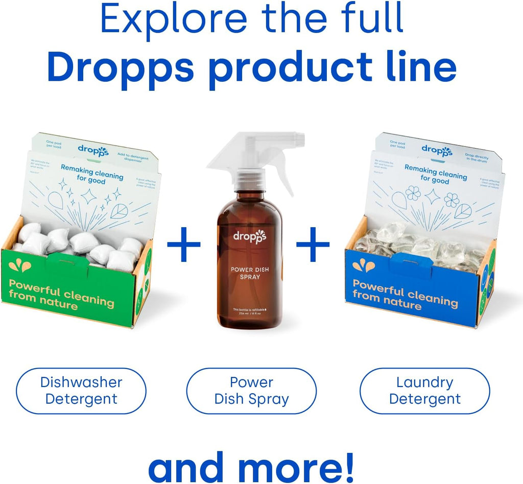 Dropps Odor & Stain Biobased Power Laundry Detergent Pods, Orange Blossom (140 Count) - HE Compatible Laundry Pods for Fresh Clothes - Laundry Soap Supplies & Recyclable Paperboard Packaging