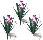 Homight Metal Agave Plant Outdoor Decoration Lily Mexican Yard Art Garden Gift - 3 Big Purple Lilies