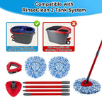 Spin Mop Head,Mop Handle,Base,Brush Compatible with Ocedar RinseClean 2 Tank Spin Mop System,2 Microfiber Spin Mops Replacement Head,4 Section Iron Mop Handle 30-58",Base and Scrub Brush Combo Set