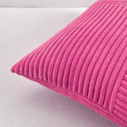 Fancy Homi 2 Packs Hot Pink Euro Decorative Throw Pillow Covers 26x26 Inch for Couch Bed Sofa, Rustic Farmhouse Boho Home Decor, Soft Corss Corduroy Patchwork Textured Square Cushion Case 66x66 cm