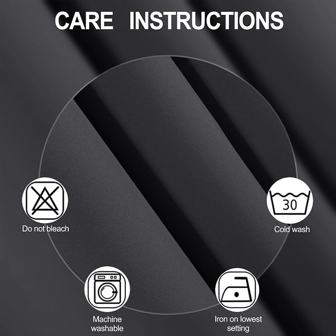 Blackout Curtains 66 x 84 inch/Dark Grey Curtains Set of 2 Panels/Thermal - Image 4