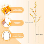 4Pcs Fake Flowers Blossom Branches Artificial Flowers for Indoor Decor, Faux Long Stem Realistic Indoor Plants for Vase Wedding Home Office Bedroom Party Table Centerpieces Decor