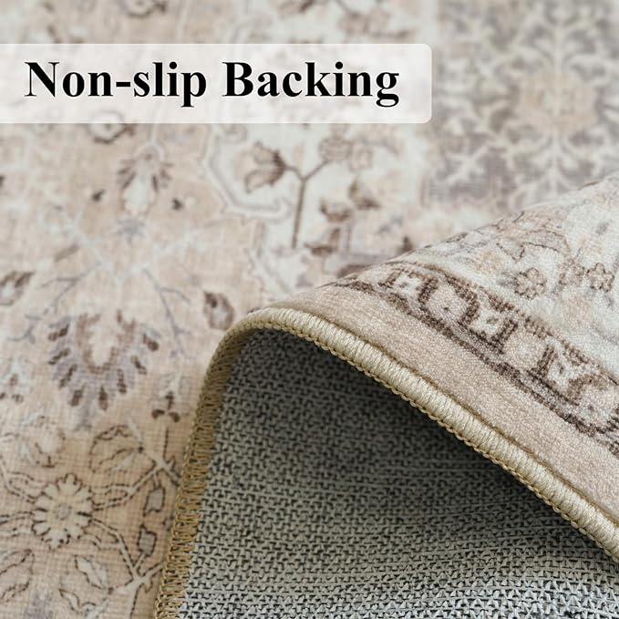 10x14 Washable Vintage Area Rug - Image 5