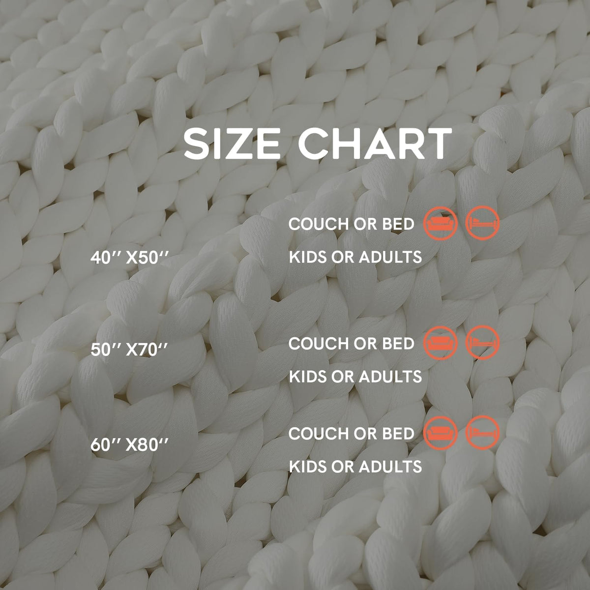 YnM Cooling Chunky Throw Blanket, Medium-Weight, Hand Knitted, Skin Friendly, Ventilated and Breathable, Machine Washable, Home Décor Piece for Couch, Sofa and Bed (White, 60x80 Inch)