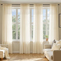 MIULEE Butter Cream Sheer Curtains 84 Inches Long 4 Panels 54 x 84 Inches | by MIULEE