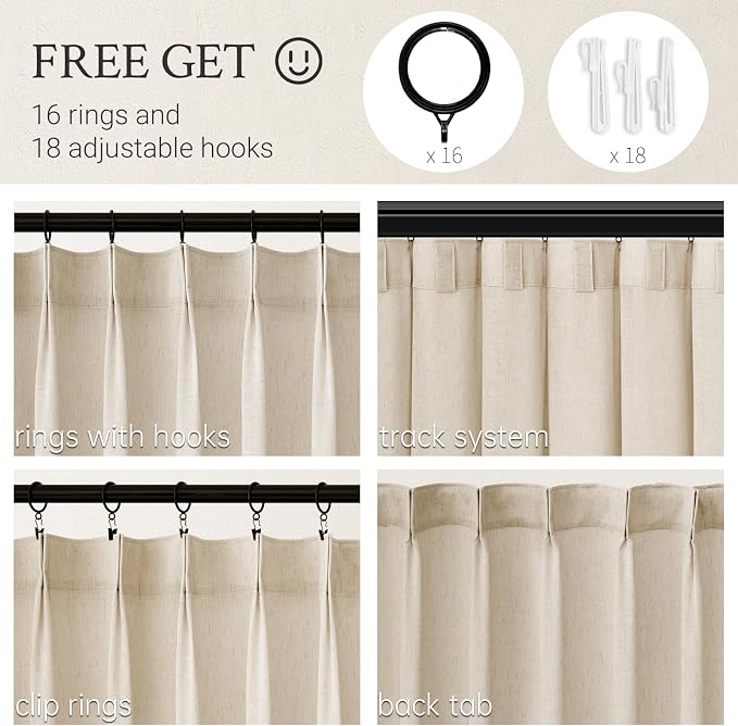 72 Inches Long Pinch Pleated Semi Sheer Curtains - Image 4