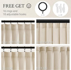 Topfinel 102 Inch Curtains 2 Panels Set, Two Packs Pinch Pleat Back Tab Linen - Image 2