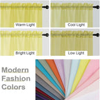Sheer Curtains 84 Inches Long 2 Panels Set - Image 7