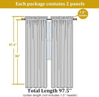 Lemon Sheer Curtains for Bedroom Living Room 96 Inches Long 2 Panels Set - Image 2