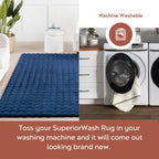 nuLOOM Jeni Checkered 3'9" x 6' Machine Washable Area Rug for Living Room Bedroom Dining Room Kitchen, Navy