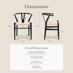 POLY & BARK Weave Dining Chairs – Mid-Century Modern Wishbone Dining Chairs with Arms, Solid Wood Frame, Indoor Use – Black – Set of 2 - Ideal for Dining Room, Kitchen or Stylish Accent Setting