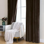 MIULEE Velvet Curtains 52x90 inches Chocolate Brown Blackout Curtains | Luxury - Image 7