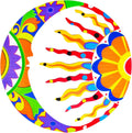 Akulgaci Metal Sun Wall Art Decor, Mexican Talavera Style Sunface Garden Outdoor Indoor Hanging Decorations for Yard Patio Fence Living Room Home Sun & Moon Art