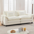 URRED Modular Sectional Sofa Comfy Cloud Couch, Modern Chenille Sofa Sleeper Deep Seat Couches with Ottoman/Pillows for Living Room (White, 82.6'')