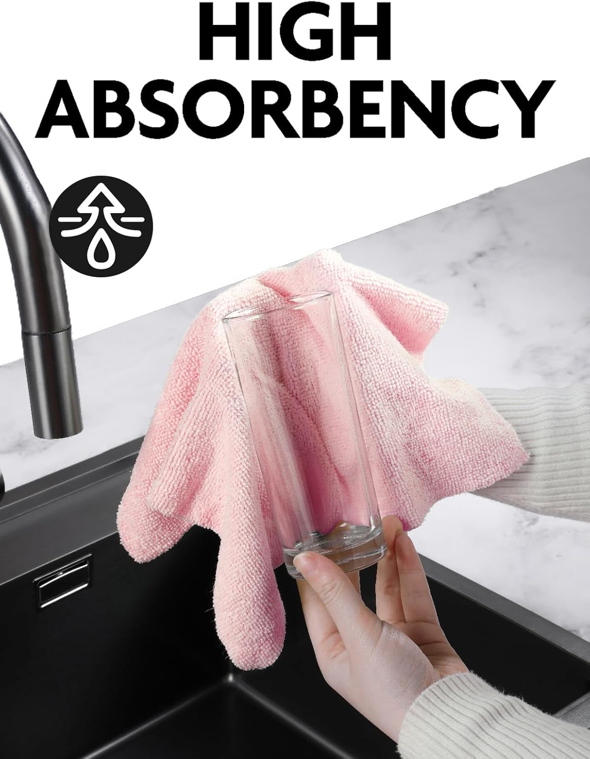Fantasticlean Microfiber Cleaning Cloth Roll -75 Pack, Tear Away Microfiber Towels, 12" x 12", Reusable, Washable, Scratch Free, Ultra Absorbent Dish Rags for Car, Home, Garage or Shop (Pink)