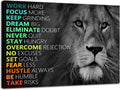 Motivational Lion Canvas Wall Art for Office Colorful Poster Painting Artwork Inspirational Picture Print Wall Decor for Home Living Room Bedroom Workplace Wooden Framed Ready to Hang [24''Wx 36''H]