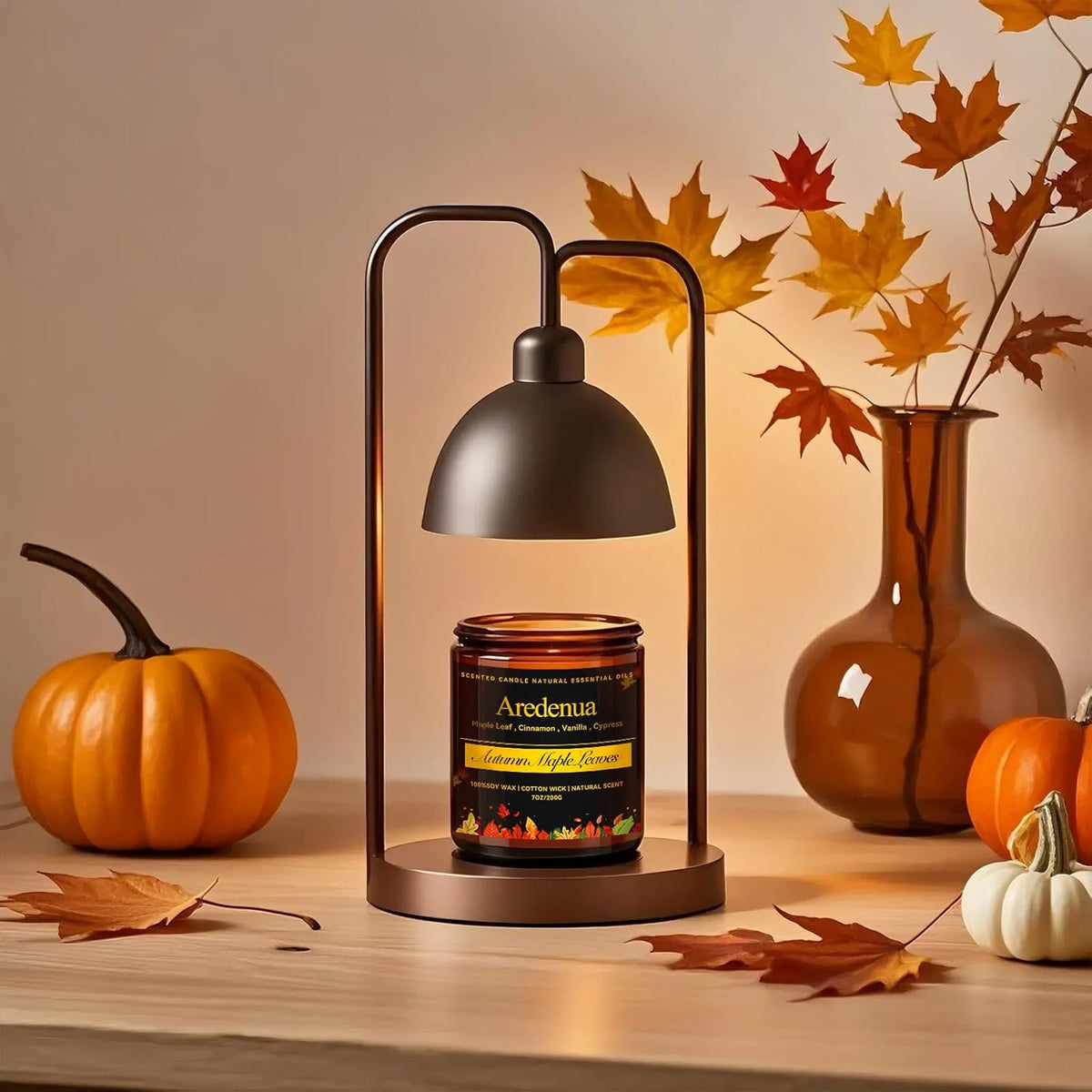 Fall Candles Set | 4 Pack Autumn Scented Candles, Soy Candles for Home Scented, Cozy Seasonal Candle Gifts for Women Men - Fall Scents of Cinnamon Roll/Pumpkin/Autumn Leaves/Apple Pie