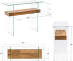 ivinta Glass Console Table with Storage, 39.4" Modern Narrow Entryway Table for Living Room, Entrance, Hallway or Bedroom 5101 (Natural Wood)