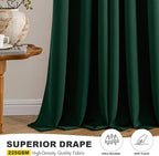 MIULEE Blackout Curtains for Bedroom 2 Panel 40 x 63 Inch Long Hunter Green | - Image 5