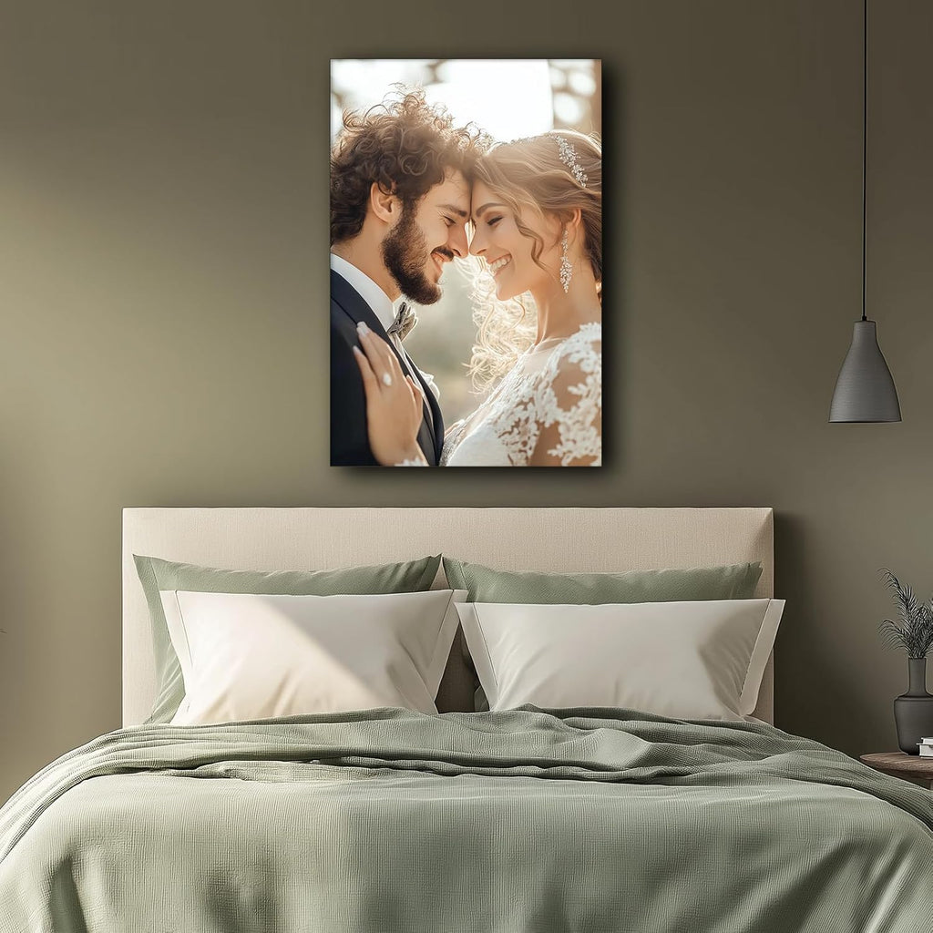 Personalized Wall Art for Wall Custom Photo Print on Canvas Wall Art for Wedding Pet Family Lovers Birthday Keepsakes Unframed Rolled Canvas Printed 12x8in