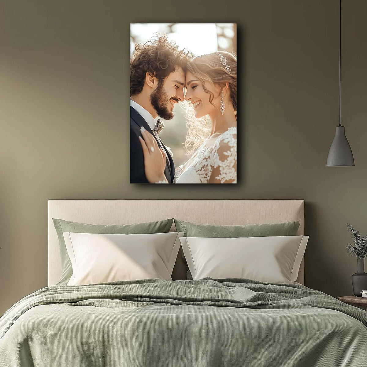 Personalized Wall Art for Wall Custom Photo Print on Canvas Wall Art for Wedding Pet Family Lovers Birthday Keepsakes Unframed Rolled Canvas Printed 12x8in